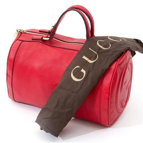 gucci soho medium boston bag red|gucci red soho shoulder bag.